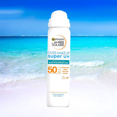 SPECIALIST testing GARNIER AMBRE SOLAIRE OVER MAKEUP SUPER UV PROTECTION MIST SPF 50: Review, SPF Spray Over Makeup